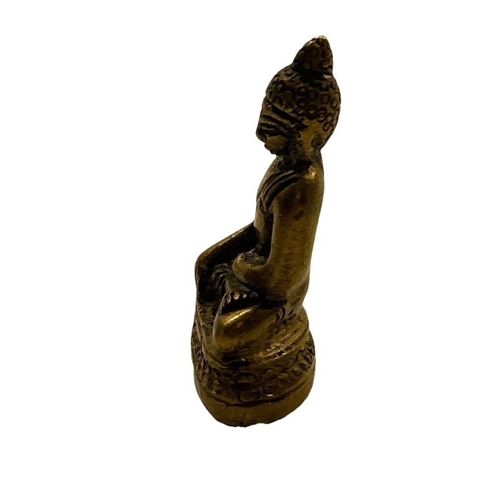 Vintage Miniature Traveling Brass Meditation Posture EUC - Picture 2 of 6